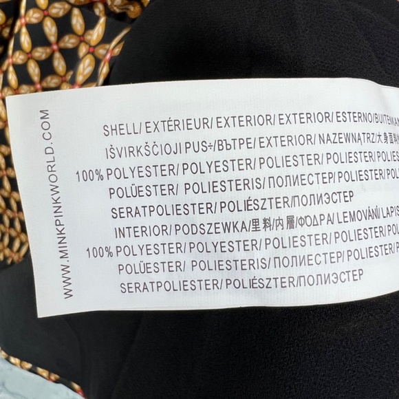 •👗NWT($138) |•MINKPINK•| Valentina Mini Dress Knotted Twist Front Long Sleeve M - Picture 11 of 15